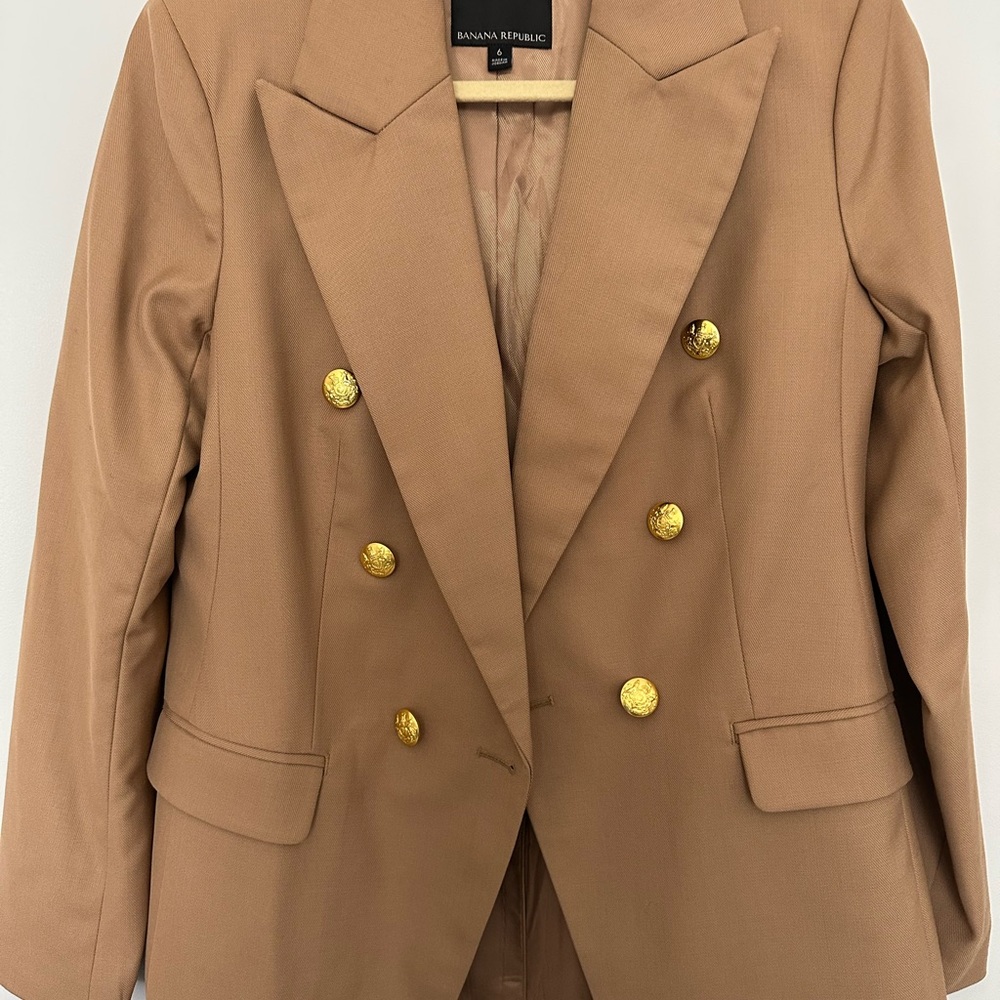 Banana Republic Tan Blazer Tailored Professional